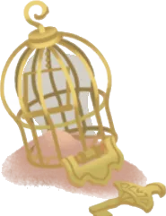 灰だけが残る鳥籠の画像