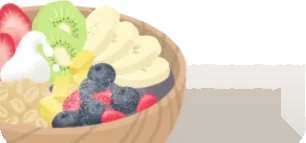 フルーツたっぷりのアサイーボウルの画像