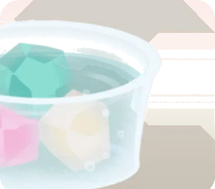 琥珀糖ソーダのグラスの画像