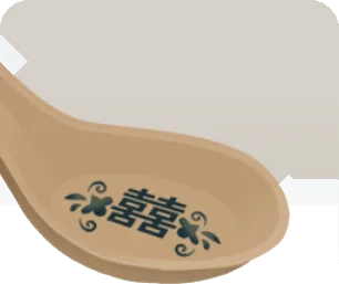 陶器の白いレンゲの画像