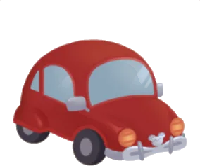 ブリキの車・赤の画像