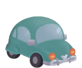 ブリキの車・青の画像