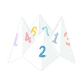 数字が書かれた折り紙の画像