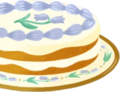 ブルーベル模様のケーキの画像