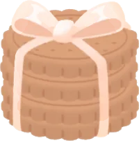 リボン付きの積み重なったクッキーの画像