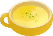 コーンスープの食品サンプルの画像