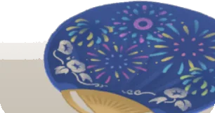 花火柄のうちわの画像