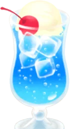 青いクリームソーダの画像