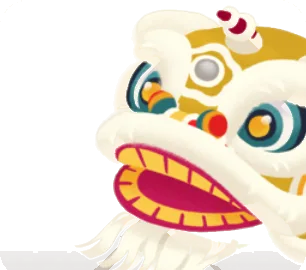 隅に置かれた舞獅の画像