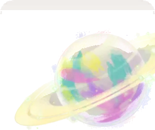宙に浮かぶ土星の幻の画像