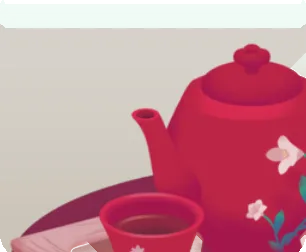 茶器とテーブルの画像