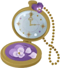 紫の花の懐中時計の画像