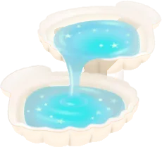 貝がらの水飲み場の画像