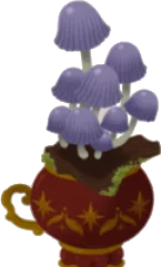 カップに植えたイヌセンボンタケの画像