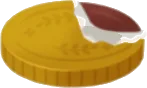 食べかけのコインチョコの画像