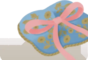 花の刺繍のリングピローの画像