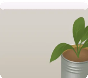 空き缶のプランターの画像
