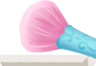 メタルブルーのパウダーブラシの画像