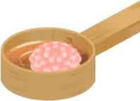 菊花が浮かぶ柄杓の画像