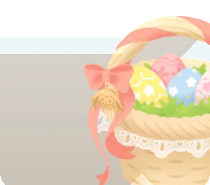 イースターエッグ入りのかごの画像