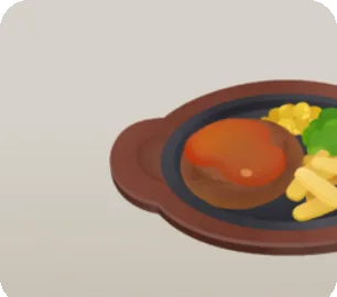 ハンバーグの食品サンプルの画像