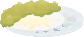 太陽と月が描かれた丘の画像