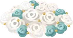 白い薔薇のブーケの丘の画像