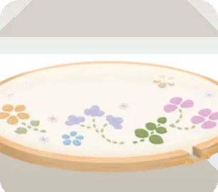 制作途中の刺繍枠の画像