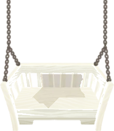 白い吊り下げブランコの画像