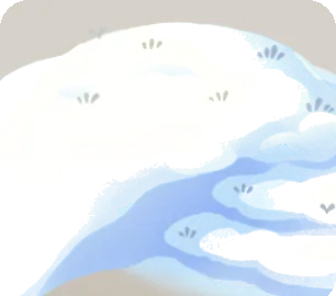 こんもりとした雪山の画像