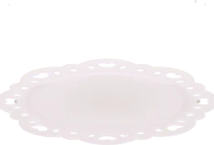 丸いレースマットの画像