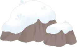 雪が積もった庭石の画像