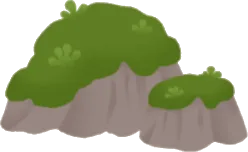 苔むした庭石の画像