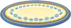 水色の花のお皿の画像