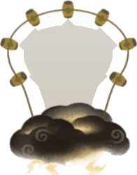 雷鬼が乗る雲の画像