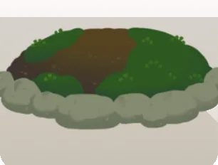 苔の生えた土の画像