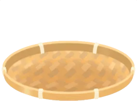 竹で編まれたフルーツかごの画像