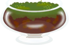 土が入ったガラスの鉢の画像