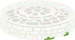 白いレンガの台座の画像
