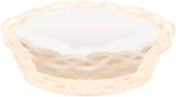 蔓で編んだバスケットの画像