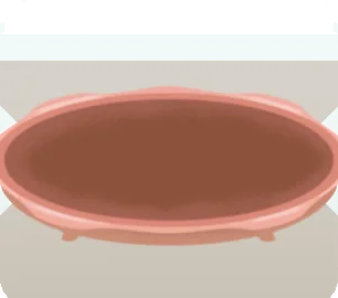 ピンク色の陶器のトレイの画像