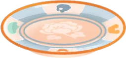 牡丹とリヴリーの絵付皿の画像