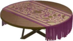 バルコニーのウッドテーブルの画像