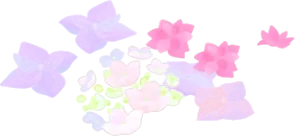 浮かぶ紫陽花・ラグの画像