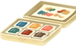 水彩絵の具のパレットトレイの画像