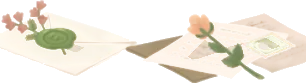 誰かに宛てた手紙とバラの画像