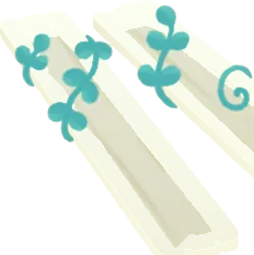つるが巻きついた木の板の画像