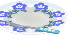 青い花柄のお皿の画像