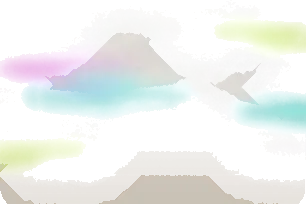 地面をはう虹色の霧の画像