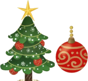 アットホームクリスマスの木の画像